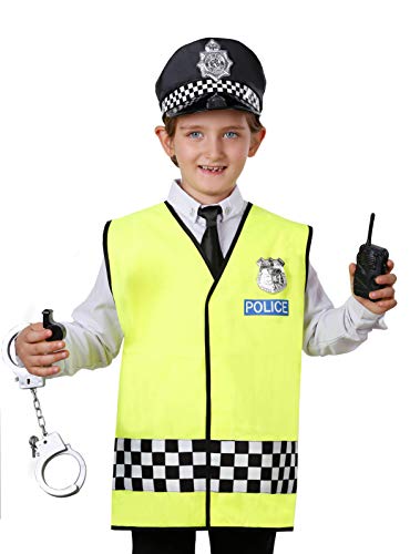Matissa & Dad Children's Police Officer Role Play Costume and accessory Set Kids Boys Girls (Small (3-5 Years))