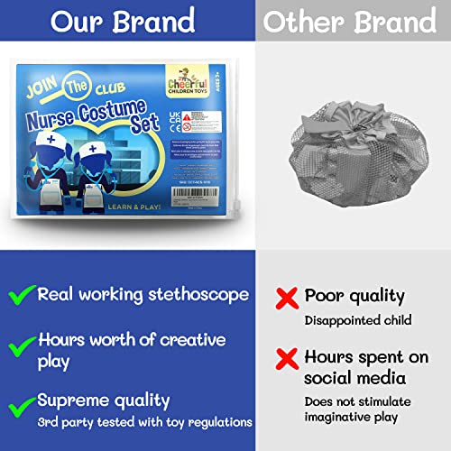 Real Stethoscope Included - Children Nurses Costume - Kids Nurse Costume - Fancy Dress for Kids & Toddlers - Dressing Up Clothes for Girls Age 3 4 5. Kids Dress Up - Kids D