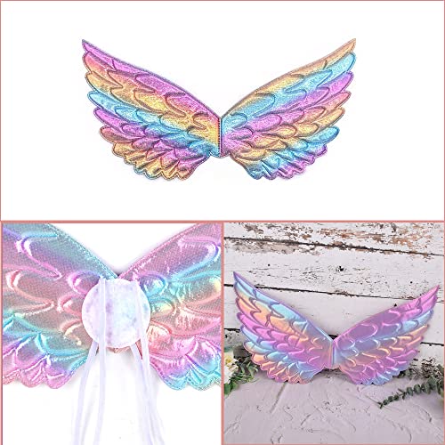 ZJstyle Girls Princess Costume Kids Fancy Dress Girls Fairy Costume Set Princess Tutu Skirt Fairy Wings Dress Up Fantasy Costume with Wings,Wand,Crown Headband & Tutu Skirt for 3-8 Years Girls(Pink)