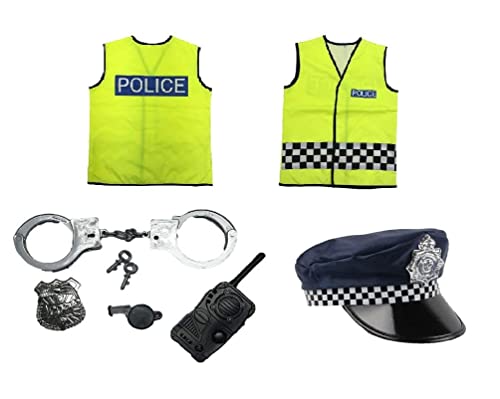 Matissa & Dad Children's Police Officer Role Play Costume and accessory Set Kids Boys Girls (Small (3-5 Years))
