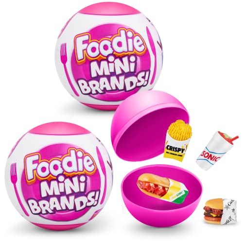 5 Surprise 77319 Foodie Mini (2 Pack) by ZURU Mystery Capsule Real Miniature Brands, Collectibles, Fast Food Toys and Shopping Accessories