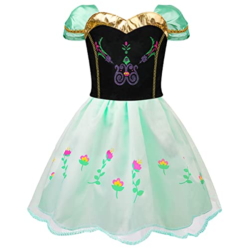 Princess Costumes for Girls - 4 Sets of Princess Fancy Dresses for Little Girls Aged 3-8 - Princess Toys Dress Up Clothes with Cloak, Crown, Jewelries Accessories for Kids Role Play