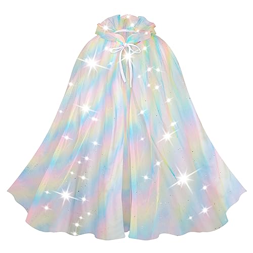 Princess Costumes for Girls - 4 Sets of Princess Fancy Dresses for Little Girls Aged 3-8 - Princess Toys Dress Up Clothes with Cloak, Crown, Jewelries Accessories for Kids Role Play