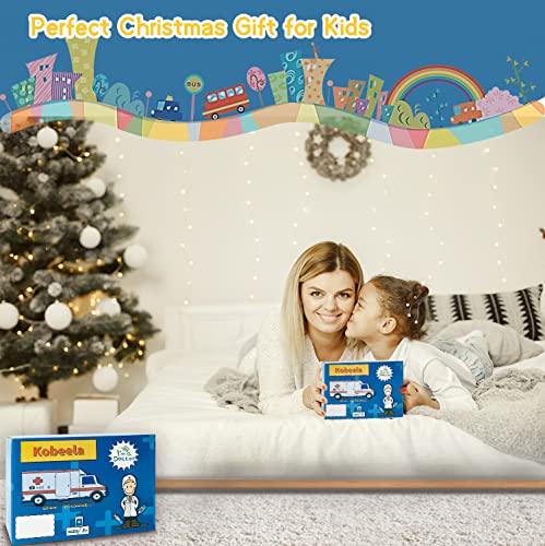 Kobeela Doctor Costume for Kids, Doctors Dress Up Outfit Set for 3-6 Years Old Boys and Girls with Lab Coat, Toy Stethoscope for Children Halloween Role Play, Christmas Gifts