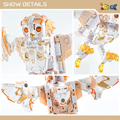 52TOYS Beastbox WHITE NOISE Owl Deformation Toys Action Figure, 8.86 inch Collectible Converting Boy Toys for Party Birthday Gifts, Ages 15 and Up