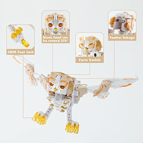 52TOYS Beastbox WHITE NOISE Owl Deformation Toys Action Figure, 8.86 inch Collectible Converting Boy Toys for Party Birthday Gifts, Ages 15 and Up