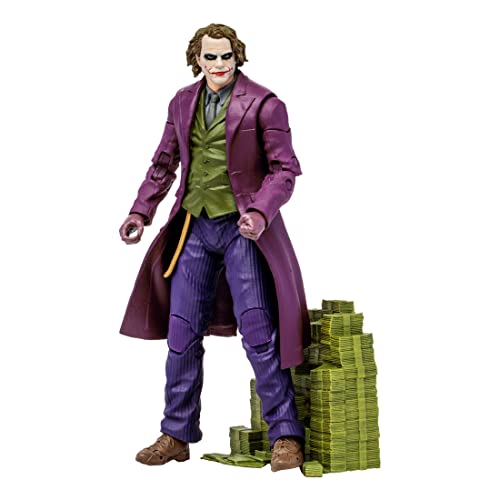 McFarlane Toys 7-Inch DC Dark Knight Trilogy The Joker Action Figure with 22 Moving Parts, Collectible DC Figure, Unique Collectible Character Card, includes 1/4 pieces to assemble Bane, Ages 12+