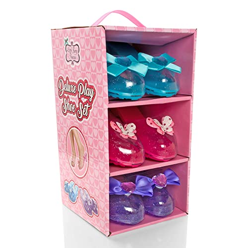 Little Fairy Princess Dress Up Shoes- 3 Jelly Shoes, Kids, Soft Princess Shoes For Girls Age 3-6 Years, Little Girls Shoe Storage Box, Fancy Dress, Toys