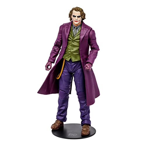 McFarlane Toys 7-Inch DC Dark Knight Trilogy The Joker Action Figure with 22 Moving Parts, Collectible DC Figure, Unique Collectible Character Card, includes 1/4 pieces to assemble Bane, Ages 12+
