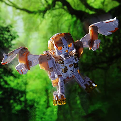 52TOYS Beastbox WHITE NOISE Owl Deformation Toys Action Figure, 8.86 inch Collectible Converting Boy Toys for Party Birthday Gifts, Ages 15 and Up