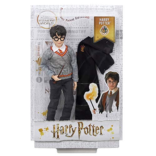 Harry Potter Collectible Doll (10.5 Inch) with Hogwarts Uniform, Gryffindor Robe and Wand, FYM50