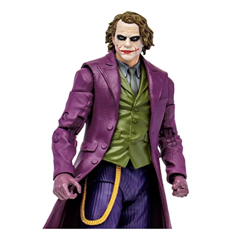 McFarlane Toys 7-Inch DC Dark Knight Trilogy The Joker Action Figure with 22 Moving Parts, Collectible DC Figure, Unique Collectible Character Card, includes 1/4 pieces to assemble Bane, Ages 12+