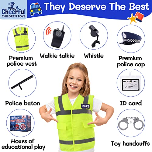 Kids Police and Fireman Costume - Dress Up Outfit for Boys and Girls 3-7 Years Old - Includes Police Costume, Fireman Costume and Accessories. For Fancy Dress, Dressing Up, Halloween.