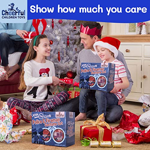 Kids Police and Fireman Costume - Dress Up Outfit for Boys and Girls 3-7 Years Old - Includes Police Costume, Fireman Costume and Accessories. For Fancy Dress, Dressing Up, Halloween.