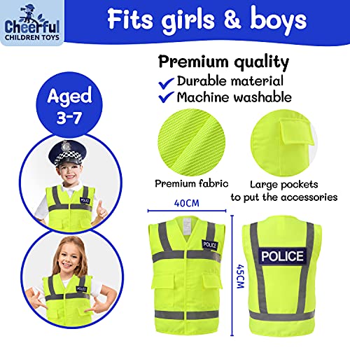 Kids Police and Fireman Costume - Dress Up Outfit for Boys and Girls 3-7 Years Old - Includes Police Costume, Fireman Costume and Accessories. For Fancy Dress, Dressing Up, Halloween.