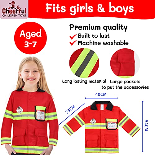 Kids Police and Fireman Costume - Dress Up Outfit for Boys and Girls 3-7 Years Old - Includes Police Costume, Fireman Costume and Accessories. For Fancy Dress, Dressing Up, Halloween.