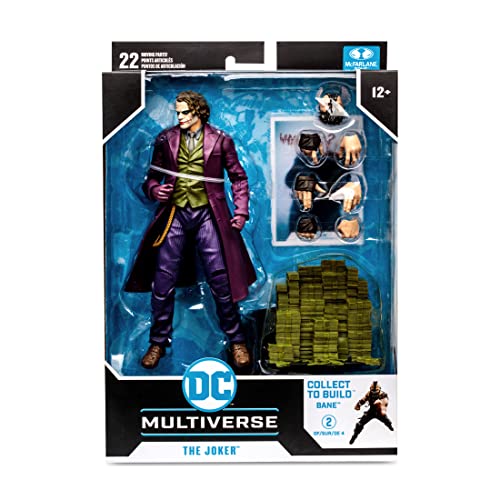 McFarlane Toys 7-Inch DC Dark Knight Trilogy The Joker Action Figure with 22 Moving Parts, Collectible DC Figure, Unique Collectible Character Card, includes 1/4 pieces to assemble Bane, Ages 12+