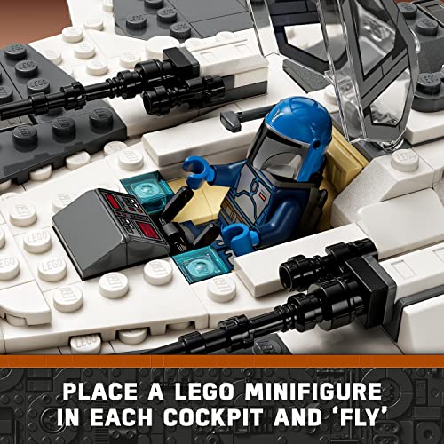 LEGO 75348 Star Wars Mandalorian Fang Fighter vs. TIE Interceptor, Starfighter Building Toy Set for Kids with 3 Minifigures, Droid Figure and Darksaber, Collectible Gift Idea