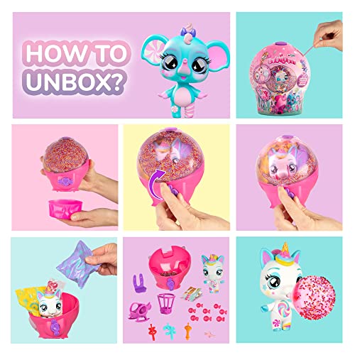 BUBILOONS | Surprise Collectible Mini Animal Doll that Inflates Balloons, Candy Capsule with Coloured Beads | Animal Doll Toy for Girls and Boys +5 Years old