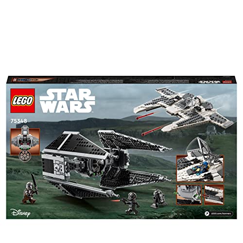 LEGO 75348 Star Wars Mandalorian Fang Fighter vs. TIE Interceptor, Starfighter Building Toy Set for Kids with 3 Minifigures, Droid Figure and Darksaber, Collectible Gift Idea