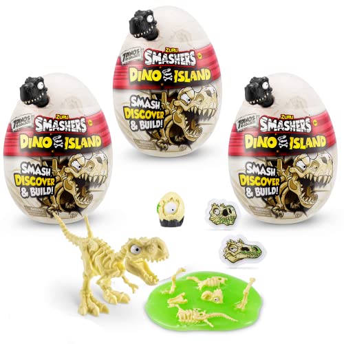 Smashers Dino Island Nano Egg (3 Pack), Dinosaur Collectible Toy, Explorer's Kit, Dinosaur Slime, Includes 3 Surprise Dinosaur Toys, Ages 3+