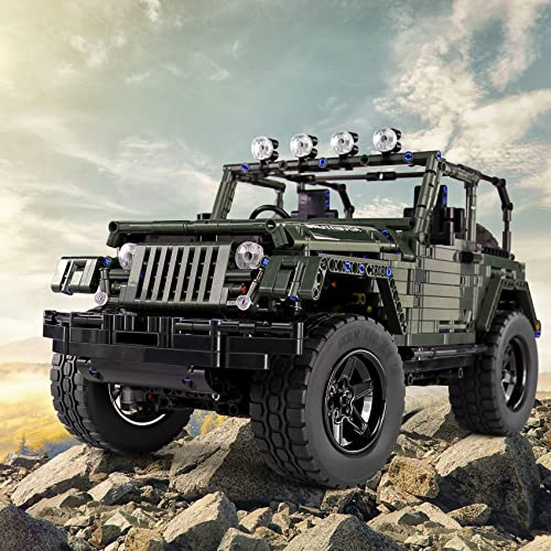 Mozewa 13124 Pickup Car MOC Car Building Blocks Set, Jeep Building Kits 1:8 Scale Off-Road Model Kit, Collectible Car Model for Adults, 2096 Pieces