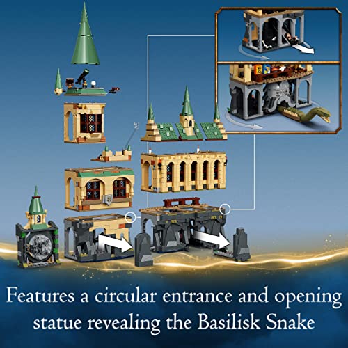 LEGO Harry Potter Hogwarts Chamber of Secrets Castle Toy with The Great Hall, 20th Anniversary Model Set with Collectible Golden Minifigure, Wizarding World Gifts for Kids, Boys & Girls 76389