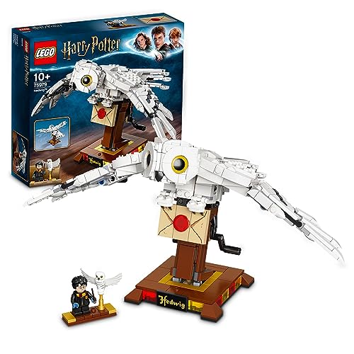 LEGO Harry Potter Hedwig the Owl Figure, Collectible Toy, Room Décor Display Model with Minifigure, Wizarding World Birthday Gifts for Kids, Girls and Boys with Moving Wings 75979