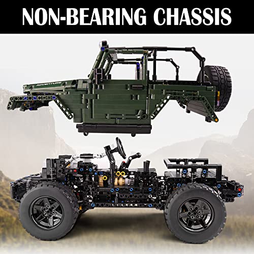 Mozewa 13124 Pickup Car MOC Car Building Blocks Set, Jeep Building Kits 1:8 Scale Off-Road Model Kit, Collectible Car Model for Adults, 2096 Pieces