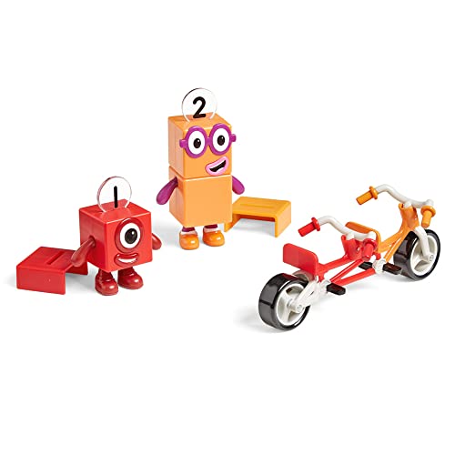 Learning Resources Numberblocks One and Two Bike Adventure Official Collectible Toys, Includes Numberblocks One and Two, Tandem Bike, Helmets, with Posable Arms for Realistic Play, Use for Display