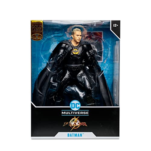 McFarlane Toys, DC Multiverse 12-inch Batman Multiverse Unmasked Gold Label Figure Statue, Collectible DC The Flash Movie Posed Statue with Unique Collector Character Card – Ages 12+