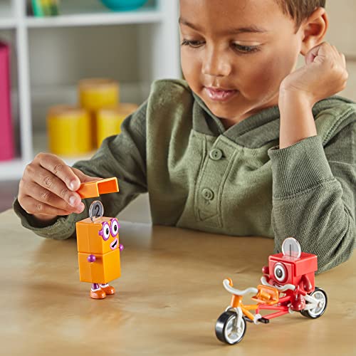 Learning Resources Numberblocks One and Two Bike Adventure Official Collectible Toys, Includes Numberblocks One and Two, Tandem Bike, Helmets, with Posable Arms for Realistic Play, Use for Display