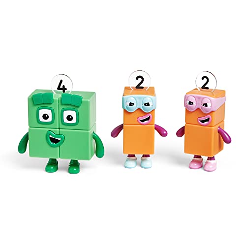 Learning Resources Numberblocks Four and the Terrible Twos, Official Collectible Toys, Includes Numberblocks Four and 2 x the Terrible Two, With Posable Arms for Realistic Play, Suitable for Display