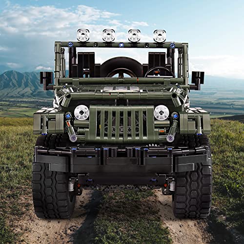 Mozewa 13124 Pickup Car MOC Car Building Blocks Set, Jeep Building Kits 1:8 Scale Off-Road Model Kit, Collectible Car Model for Adults, 2096 Pieces