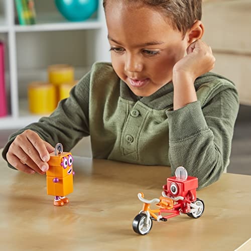 Learning Resources Numberblocks One and Two Bike Adventure Official Collectible Toys, Includes Numberblocks One and Two, Tandem Bike, Helmets, with Posable Arms for Realistic Play, Use for Display