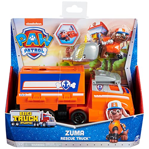 Paw Patrol, Big Truck Pups Zuma Transforming Toy Truck with Collectible Action Figure, Kids Toys for Ages 3 and up