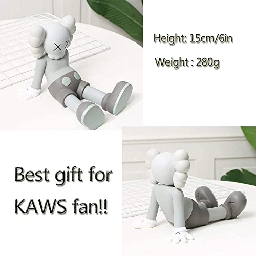 Akls 6" 15cm Prototype Lying K A W S OriginalFake Companion Model Art Toys Action Figure Collectible Model Toy (Gray)