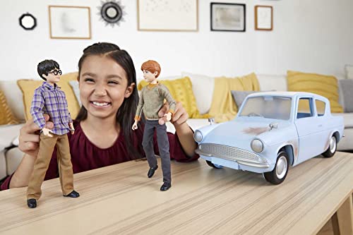​Harry Potter Harry & Ron's Flying Car Adventure, with Ford Anglia Car, Harry Potter & Ron Weasley Dolls, Collectible Toy for 6 Year Olds & Up, HHX03