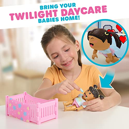 Twilight Daycare Collectible Baby Dolls – Deluxe Pack Includes Metaverse Doll, Crib, Blanket, and Extra Toy – Redeem Virtual Items in Online Game(Packaging May Vary)
