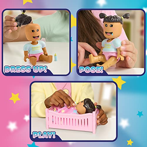 Twilight Daycare Collectible Baby Dolls – Deluxe Pack Includes Metaverse Doll, Crib, Blanket, and Extra Toy – Redeem Virtual Items in Online Game(Packaging May Vary)
