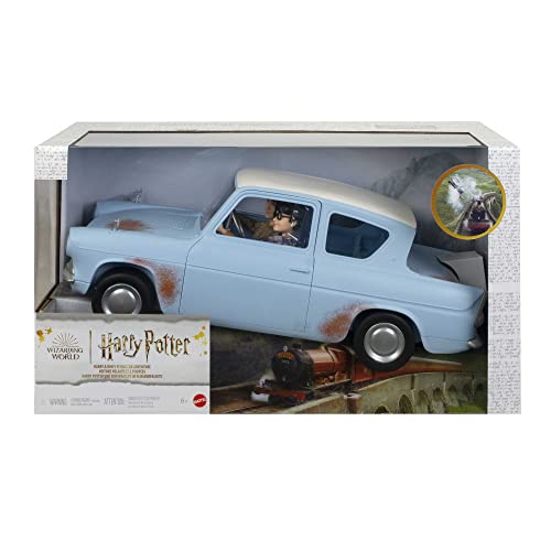 ​Harry Potter Harry & Ron's Flying Car Adventure, with Ford Anglia Car, Harry Potter & Ron Weasley Dolls, Collectible Toy for 6 Year Olds & Up, HHX03