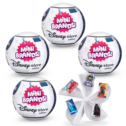 5 Surprise Disney Mini Brands by ZURU (4 Pack) Amazon Exclusive Disney Store Edition, Mystery Capsule Real Miniature Brands Collectibles Toys for Kids, Teens, and Adults