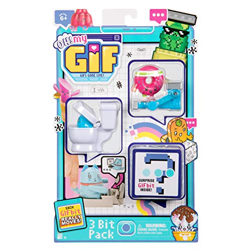 OH! MY GIF 3 Bit Toy Pack - Doughby & Flippy Collectable Real Life Animated Figures Plus Mystery Toy & GIF Download