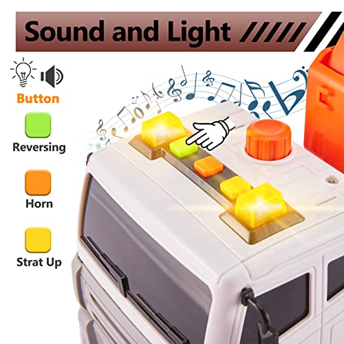 HERSITY Big Rescue Wrecker Truck Toy with Car, 1/12 Scale Tow Truck with Lights and Sounds Push and Go Cars Gifts for 3 4 5 6 Years Old Children Boys Girls