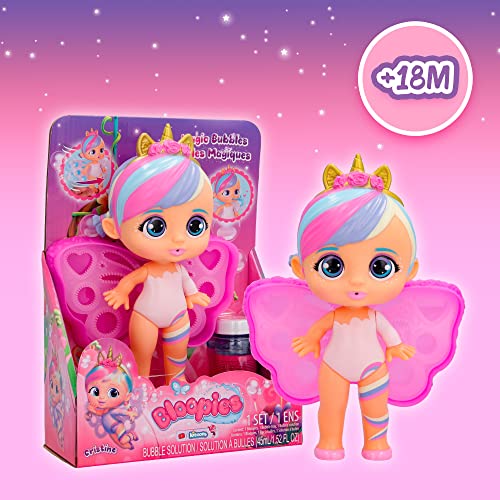 BLOOPIES Magic Bubbles Cristine, Collectible Fairy Doll that Squirts Water and Makes Magic Bubbles with her Wings, Bath and Water Toy for Girls and Boys from 18 months
