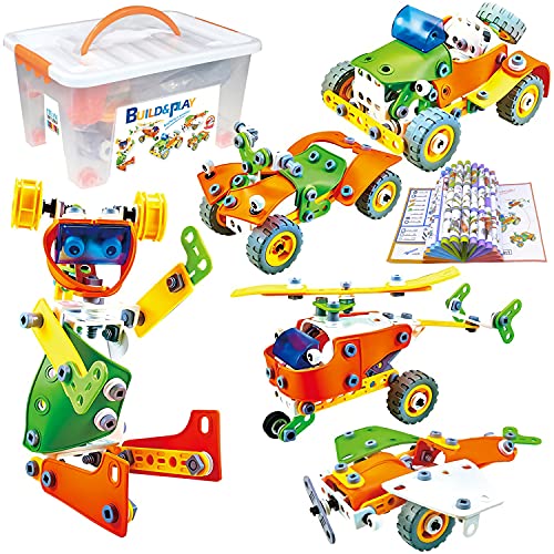 AIVIAI STEM Kit Toy 163 Pieces Building Blocks Toys Education Construction Learning Engineering Kit Toy for Kids Ages 5 6 7 8 9 10 11 12 Years Old,Boys&Girls Party Gift