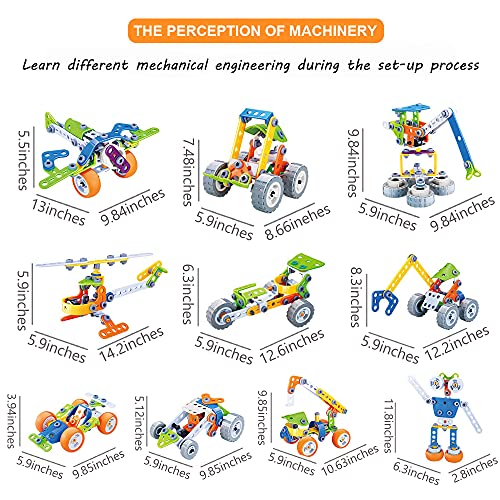AIVIAI STEM Building Toys Set for Kids Education Construction Building Blocks Toy Learning Engineering Kit Toy for Boys and Girls Ages 5-12 Years Old, Christmas/Birthday Gift Idea (167 PCS)