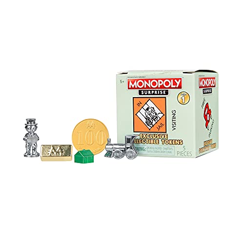 Basic Fun 0441 Monopoly Surprise Exclusive Collectible Tokens, Collectable Toys for Kids, Surprise Toys for Board Games, Monopoly Game Accessories, Collectible Toys and Accessories, Children Aged 8 +