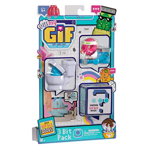 OH! MY GIF 3 Bit Toy Pack - Doughby & Flippy Collectable Real Life Animated Figures Plus Mystery Toy & GIF Download