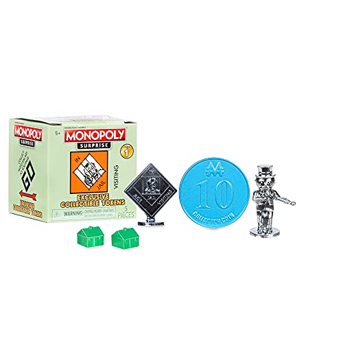 Basic Fun 0441 Monopoly Surprise Exclusive Collectible Tokens, Collectable Toys for Kids, Surprise Toys for Board Games, Monopoly Game Accessories, Collectible Toys and Accessories, Children Aged 8 +